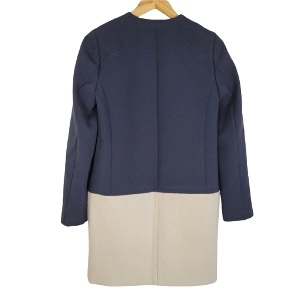 Ann taylor blue and cream color block blazer coat - Picture 5 of 11